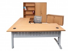 Rapid Span Desk And Return Corner Unit With Span Storage Furniture